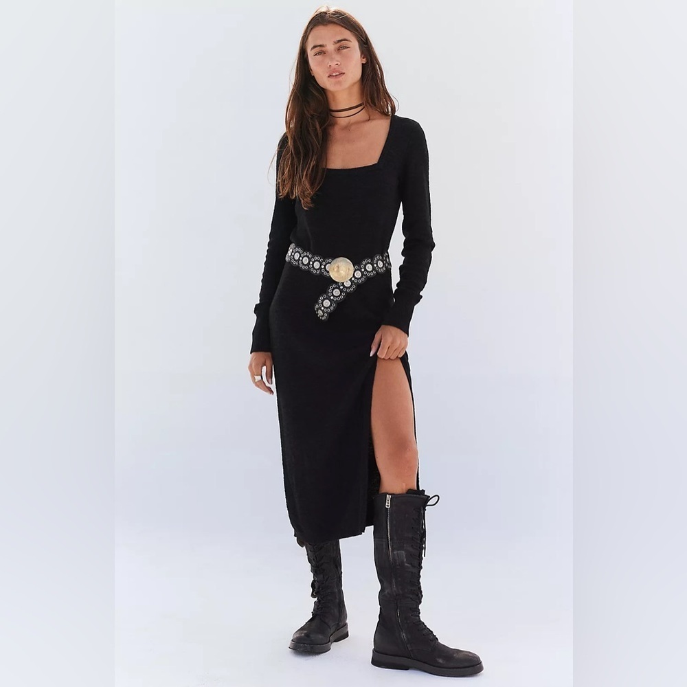 FREE PEOPLE BEACH| NWT black cotton midi dress | size large